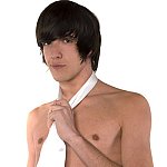 cravate blanche torse nu