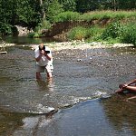 dans l'eau