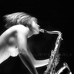 Victorine with her saxophone