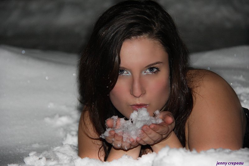 shooting de soir, dans la neige