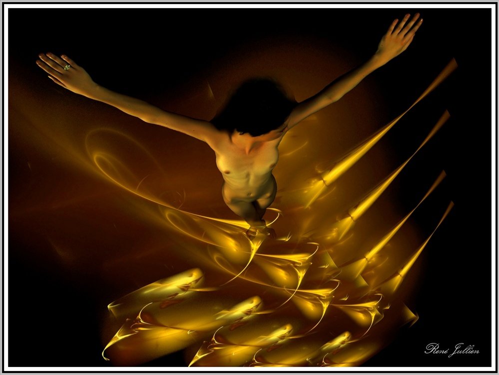 femme en croix