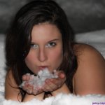 shooting de soir, dans la neige
