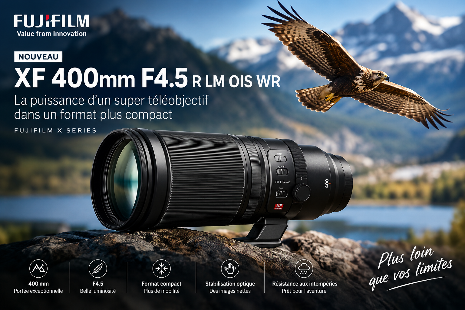 Fujifilm XF400mm F4.5 R LM OIS WR : un super-téléobjectif compact qui complète enfin la gamme X